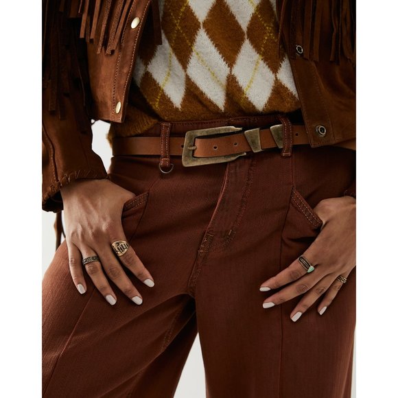 FREE PEOPLE We The Free Parker Leather Belt / Cognac - Picture 3 of 6